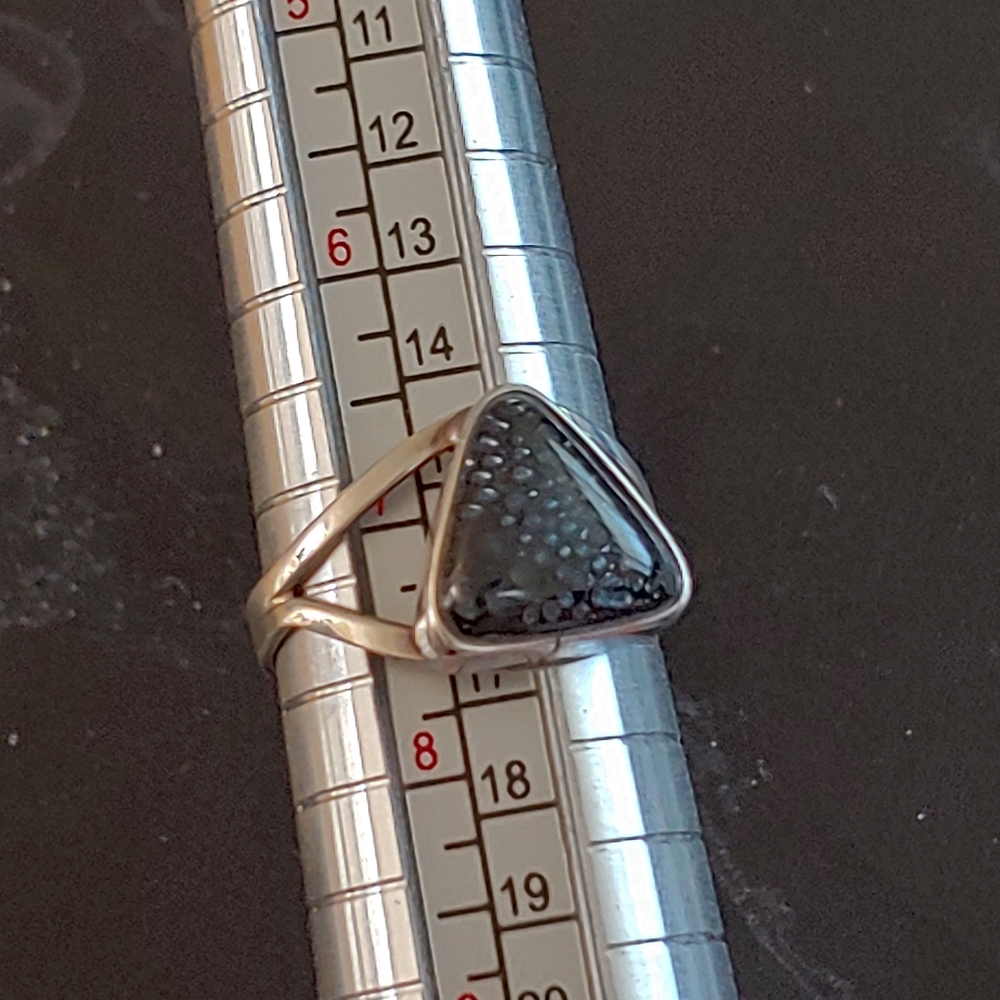 Sterling Art Glass Ring Sz 7